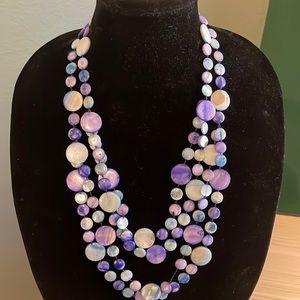 Glass Stone Statement Necklace